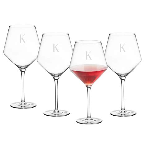 23oz 4pk Monogram Estate Red Wine Glasses K Cathy S Concepts Color Clear 23oz 4pk Monogra