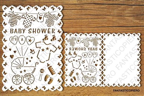 For some cultures, the baby shower is done after the baby's birth. Baby Shower card SVG files for Silhouette and Cricut.