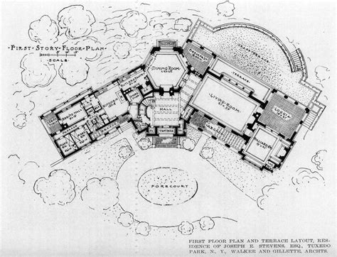 Archimaps — Floor Plan Of The Stevens Residence Tuxedo Park Tuxedo