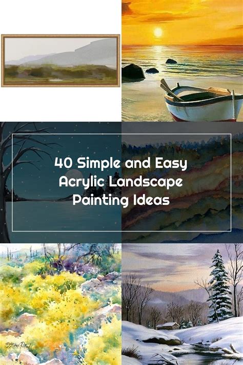 40 Simple And Easy Acrylic Landscape Painting Ideas Landscape