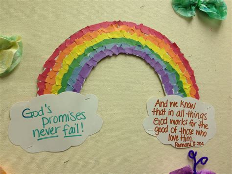Rainbow Collage Gods Promise Bible Story Crafts Bible Crafts For