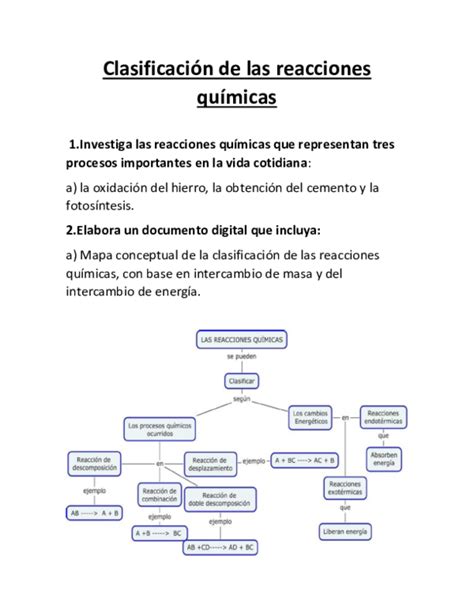 50 Mapa Conceptual De La Clasificacion De Las Reacciones Quimicas Png