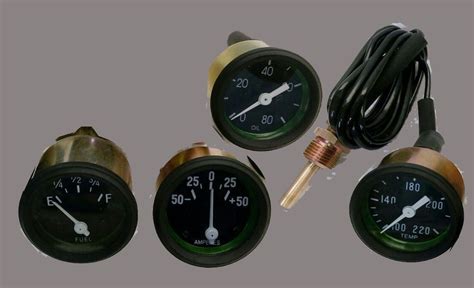 Willys Mb Jeep Ford Gpw Gauges Kit Temperature Oil Pressure Fuel
