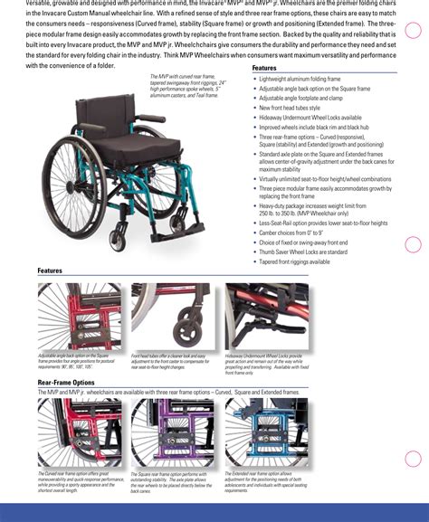 Invacare Wheelchair Mvp Users Manual