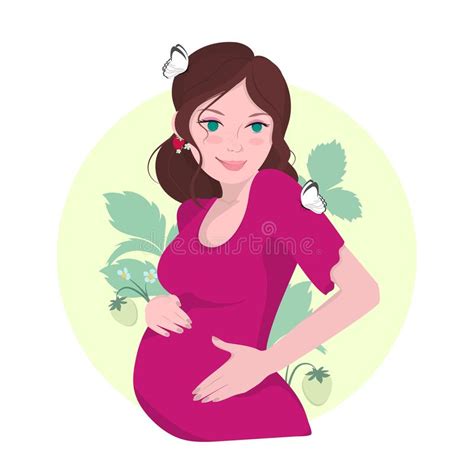 a pregnant girl stock vector illustration of happy 213529824