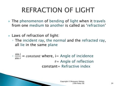 Light Reflection And Refraction Class 10 Physics Complete Ppt