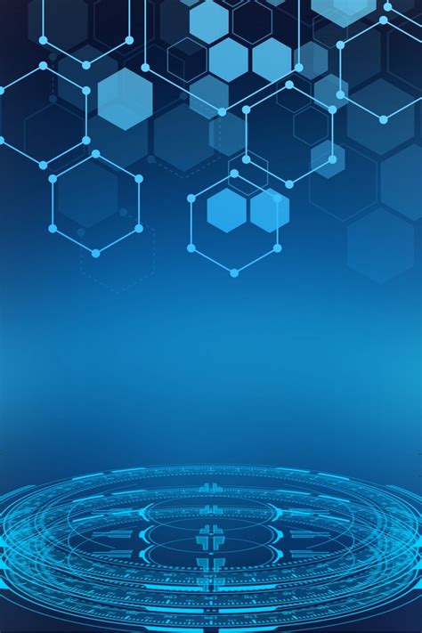 Blue Technology Line Background Business Science Glowing Lines