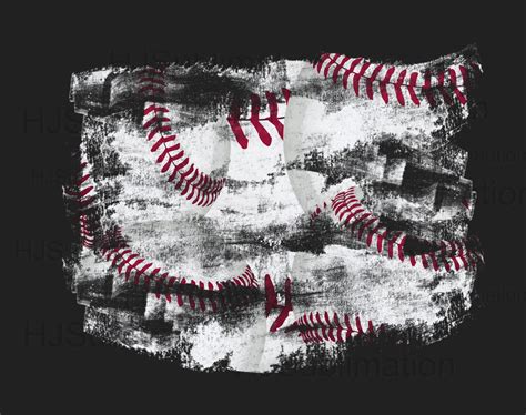 Distressed Baseball Pngbrush Strokes Frame Background Etsy