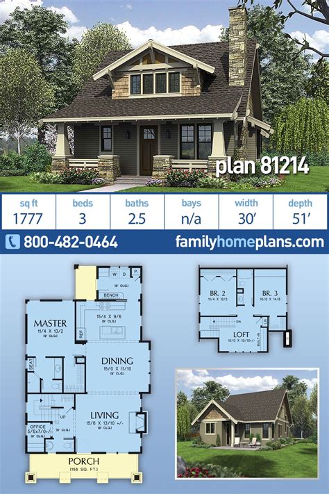 Craftsman Bungalow House Plan With Open Floor Plan 3 Beds 25 Baths