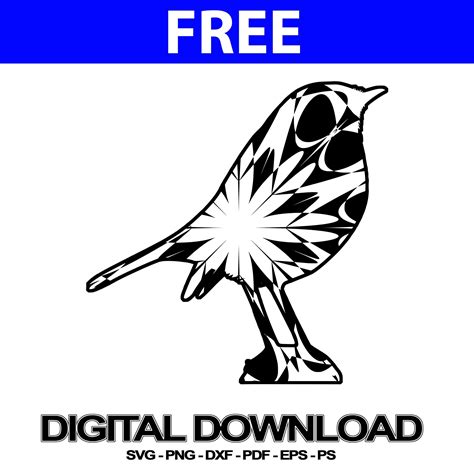 Robin Bird Svg Downloads Mandala Files | Svg Free | Svg downloads, Svg ...