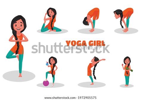 Illustration Yoga Girl Character Set On Stock Vector Royalty Free 1972905575