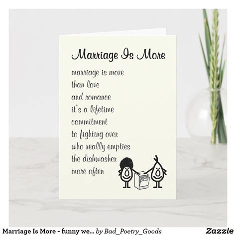 Marriage Is More Funny Wedding Anniversary Poem Card Wedding