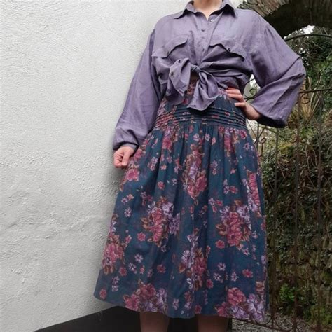 Cottagecore Laura Ashley Prairie Skirt In A Lovely Fl Gem