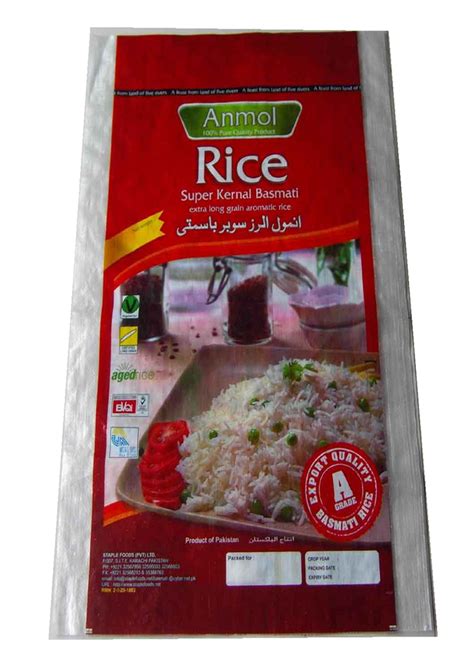 Waterproof 25kg Pp Woven Rice Bag Packaging Rice Sack 40gsm 170gsm