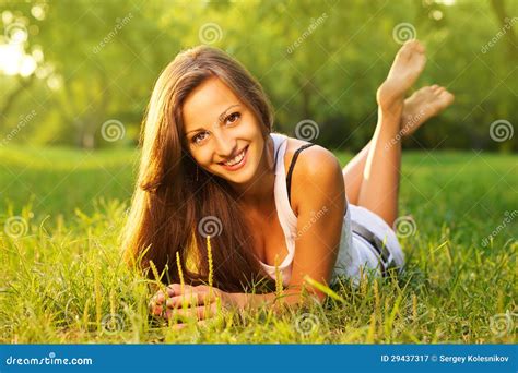 Pretty Girl Relaxing Outdoor Stock Image Image Of Attractive Cute 29437317