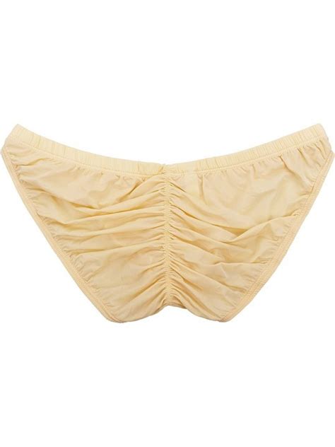men s sexy bikini brief elastic silky ruched back underwear swimwear apricot ci189zznora