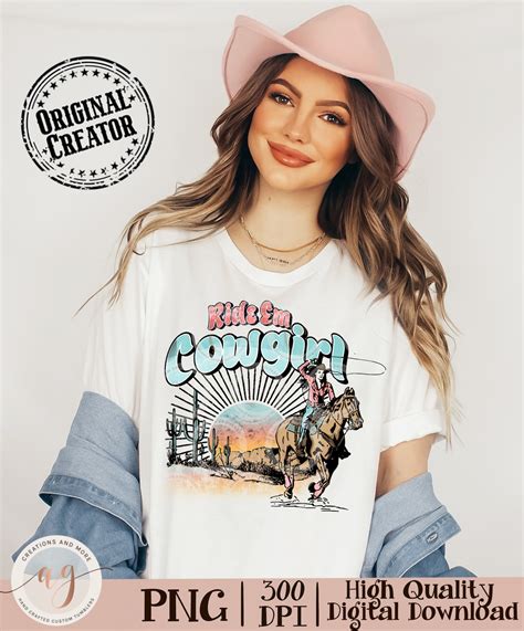 western cowgirl png cowgirl png ride em cowgirl png western etsy