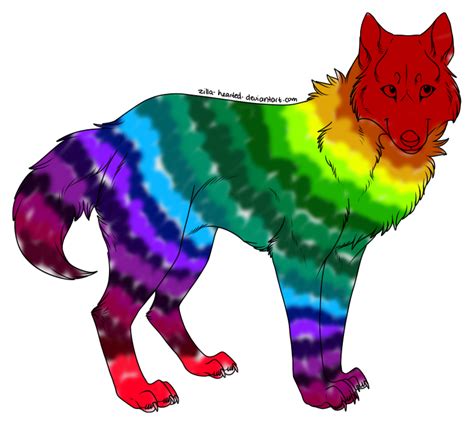 Rainbow Wolf By Rarmeowz On Deviantart