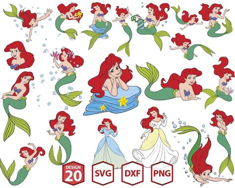 Ariel Svg Disney Little Mermaid Princess Svg Ariel Bundle Cricut
