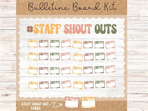 Staff Shout Outs Bulletin Board Wall Letters Shout Out Card Etsy