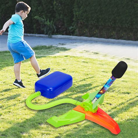Jump Rocket Launchers For Kids Summer Outdoor Rocket Toys With 4 Foam