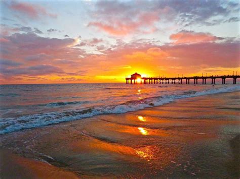 Sunset At The Manhattan Beach Pier In California Photo By Jacquelyn