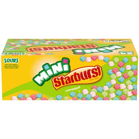 Starburst Sours Mini Fruit Chew Candy 185 Oz Pack Of 24 Starburst