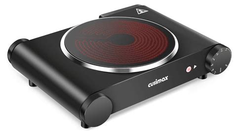 Cusimax Portable Electric Stove 1200w Infrared Single Burner Heat Up