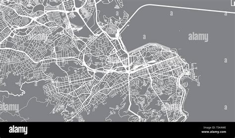 Vector Urbano Mapa De La Ciudad De Río De Janeiro Brasil Imagen Vector