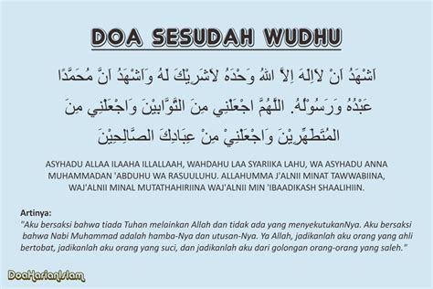 Bacaan Doa Setelah Wudhu Lengkap Tulisan Arab Latin Dan Artinya Sexiz