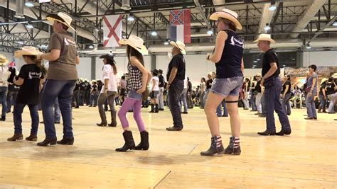 Cremona Italy May 2017 Cowboy Dancing Country Line Dance At A Folk