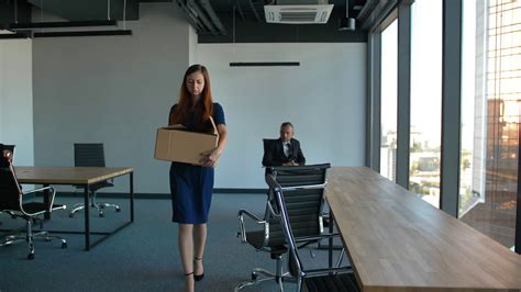 Sad Female Employee Leaving Office Being Stock Footage Sbv 338674429 Storyblocks