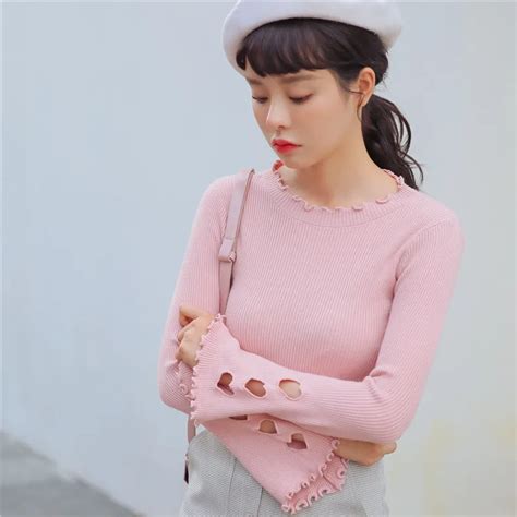 Bts Harajuku Coat Women Korean Autumn 2019 Winter Fashion Personality Sweaters Sweet Heart