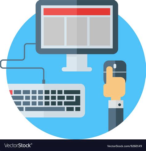 Modern Means Of Communication Pc Hand Pressing Vector Image