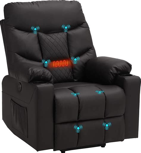 samery power recliner chair with massage and heat leather electric reclining ergonomic lounge