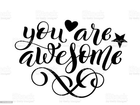 You Are Awesome Hand Written Lettering Inspirational Quote