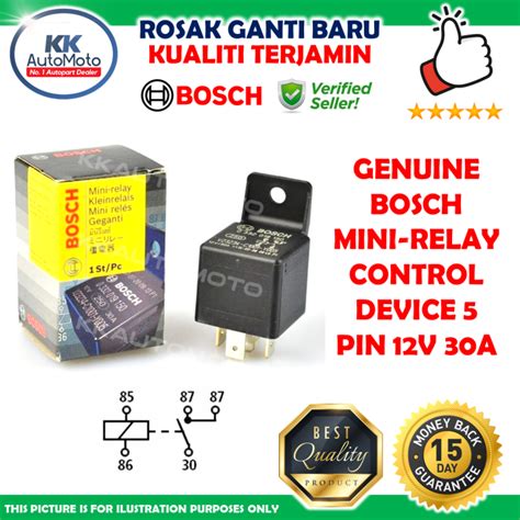 Genuine Bosch 5 Pin 12v 30a 87 Control Device Mini Relay Original