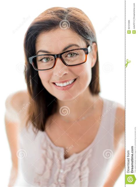 Confident Woman Wearing Stylish Glasses Royalty Free Stock
