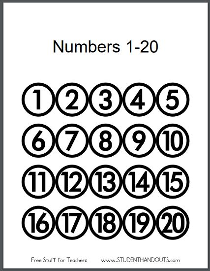 Simple Numbers 1 20 Flashcards Super Simple 20 Free Numbers 1 20