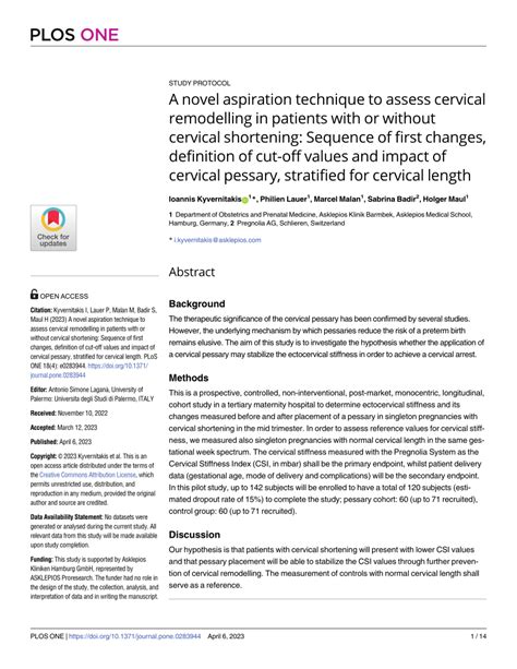 Pdf A Novel Aspiration Technique To Assess Cervical Remodelling In