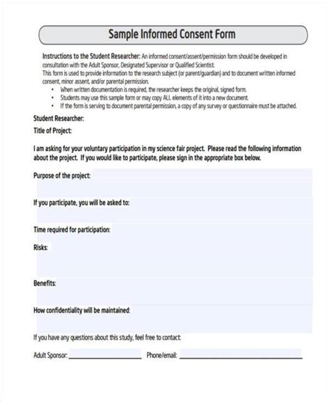 Free 8 Questionnaire Consent Forms In Pdf Ms Word