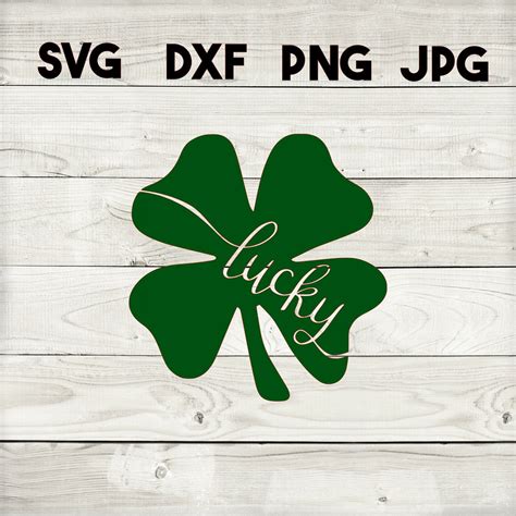 Lucky Clover Svg Dxf Png  Digital Download Silhouette Etsy