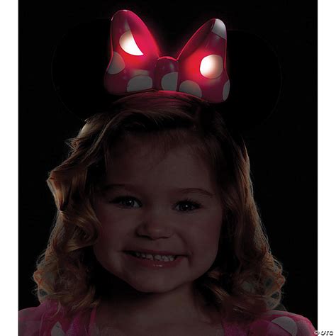 Girls Pink Minnie Mouse Lite Up Ears Oriental Trading