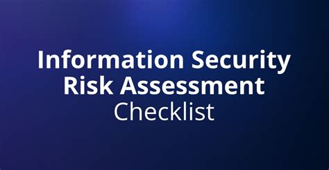 Components Of A Cyber Security Risk Assessment Checklist