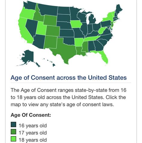2016 North American Map Age Of Consent Map