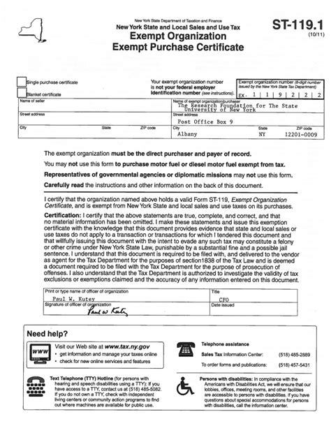 1995 Form Ny Dtf St 119 1 Fill Online Printable Fillable Blank