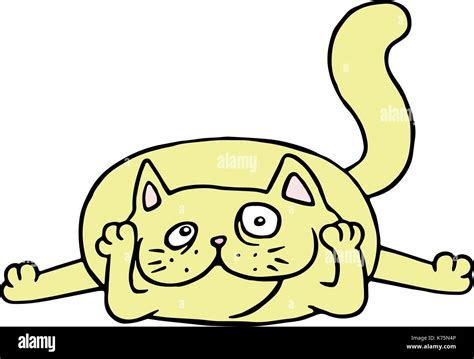 Cute Yellow Cat In Love Vector Illustration Funny Cartoon Fur Animal