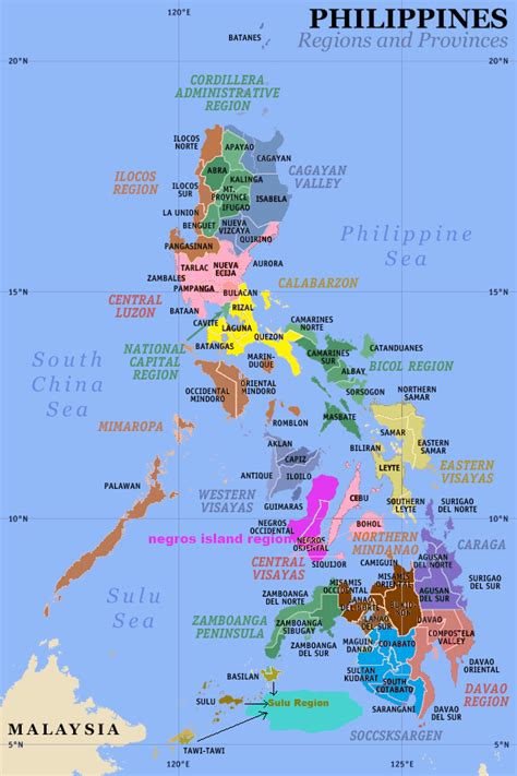 Administrative Divisions Map Of Philippines Regions Of The Philippines Philippine Map Kulturaupice