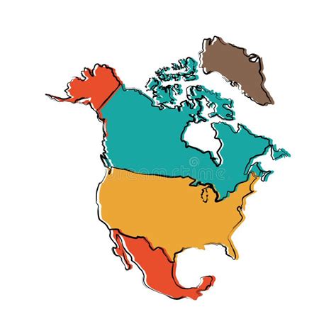 Political Map Of North America Stock Vector Illustration Of Vector