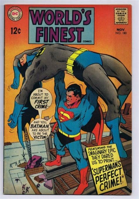 Worlds Finest 180 Superman Batman Original Vintage 1968 Dc Comics